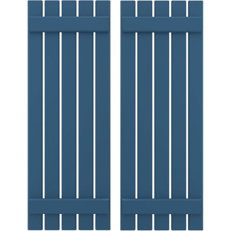 Americraft 5-Board (2 Batten) Exterior Real Wood Spaced Board-n-Batten Shutters, ARW101SB519X84HBH